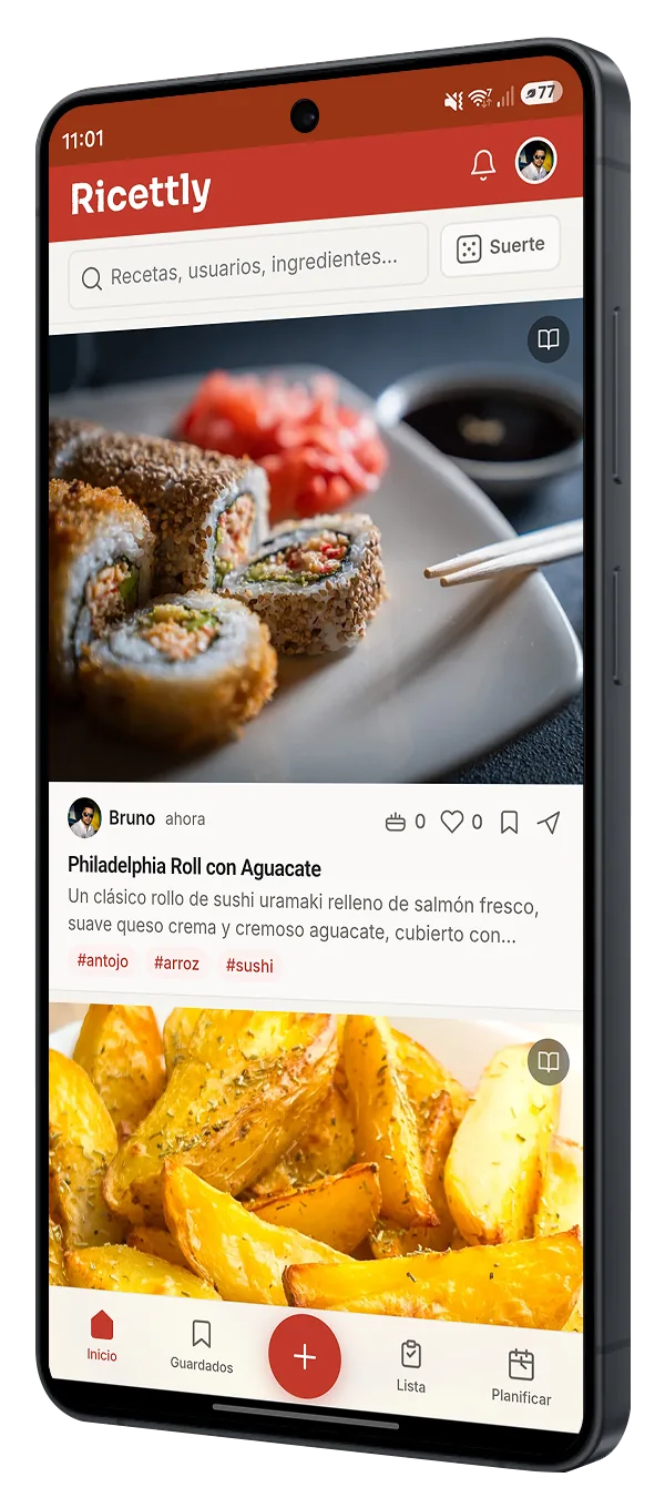 Recetas guardadas en Ricettly
